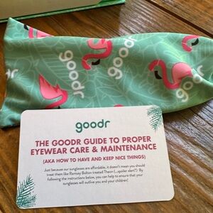 Flamingo Green Sunglasses Pouch